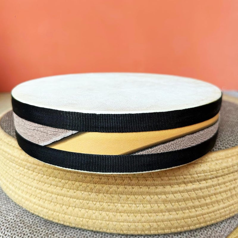 BORIYAM Ocean Drum,10'' Handmade Wooden,Natural sheepskin，Musical Healing Instrument, Orff Percussion, Simulates the Sound of Ocean Waves,For Recreation,Yoga Meditation, Stress Relief and Relaxation - Image 2